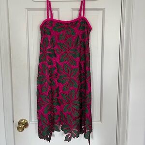 Floral Pink and Green Dress || Vacation Mini Dress